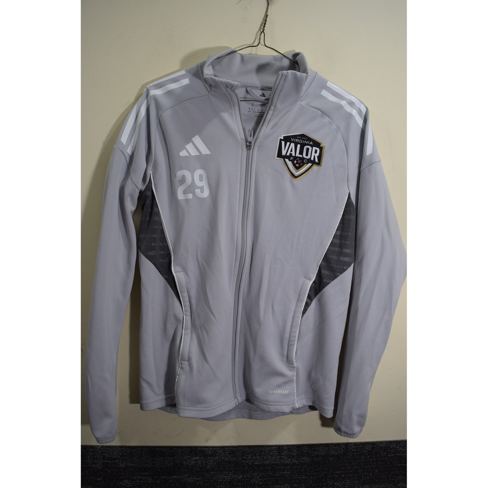 Adidas Virginia Valor FC #29 Aeroready Soccer Track Jacket Grey Mens S 29 Slim